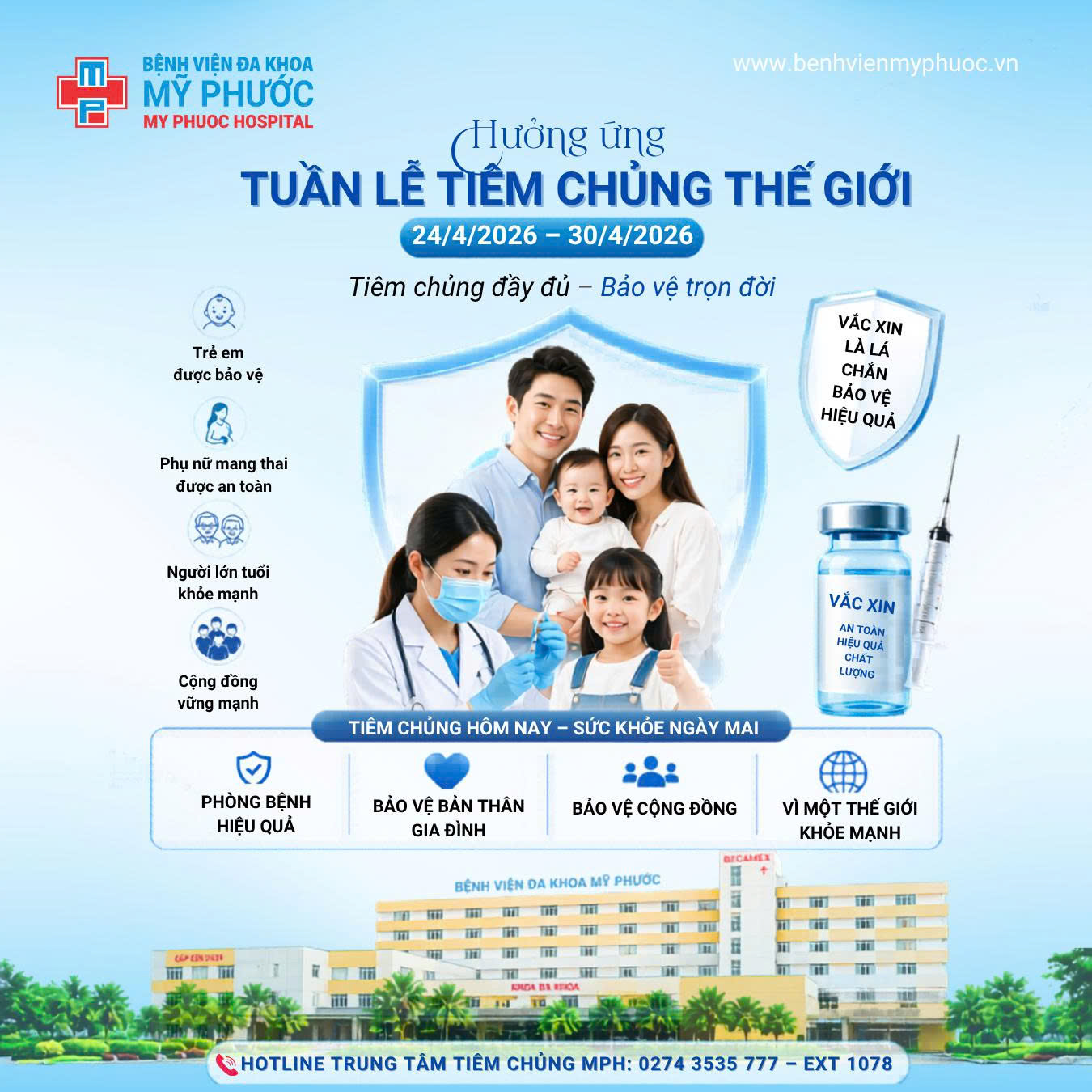 Hưởng ứng Tuần lễ Tiêm chủng Thế giới 2026 (24/4 – 30/4)