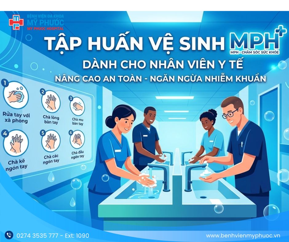 Tập huấn kiểm soát nhiễm khuẩn: nâng cao thực hành vệ sinh tay trong toàn viện